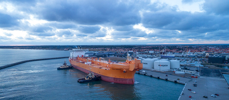 Skagen Havn tog i går imod det største tankskib i havnens historie